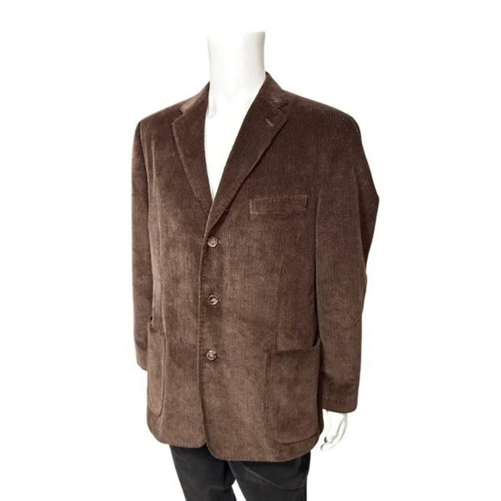 Johnston Murphy Mens Brown Corduroy‎ Blazer Jacket Size M